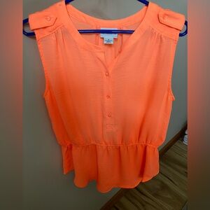 Liz Claiborne Sleeveless top - vibrant orange - excellent condition!